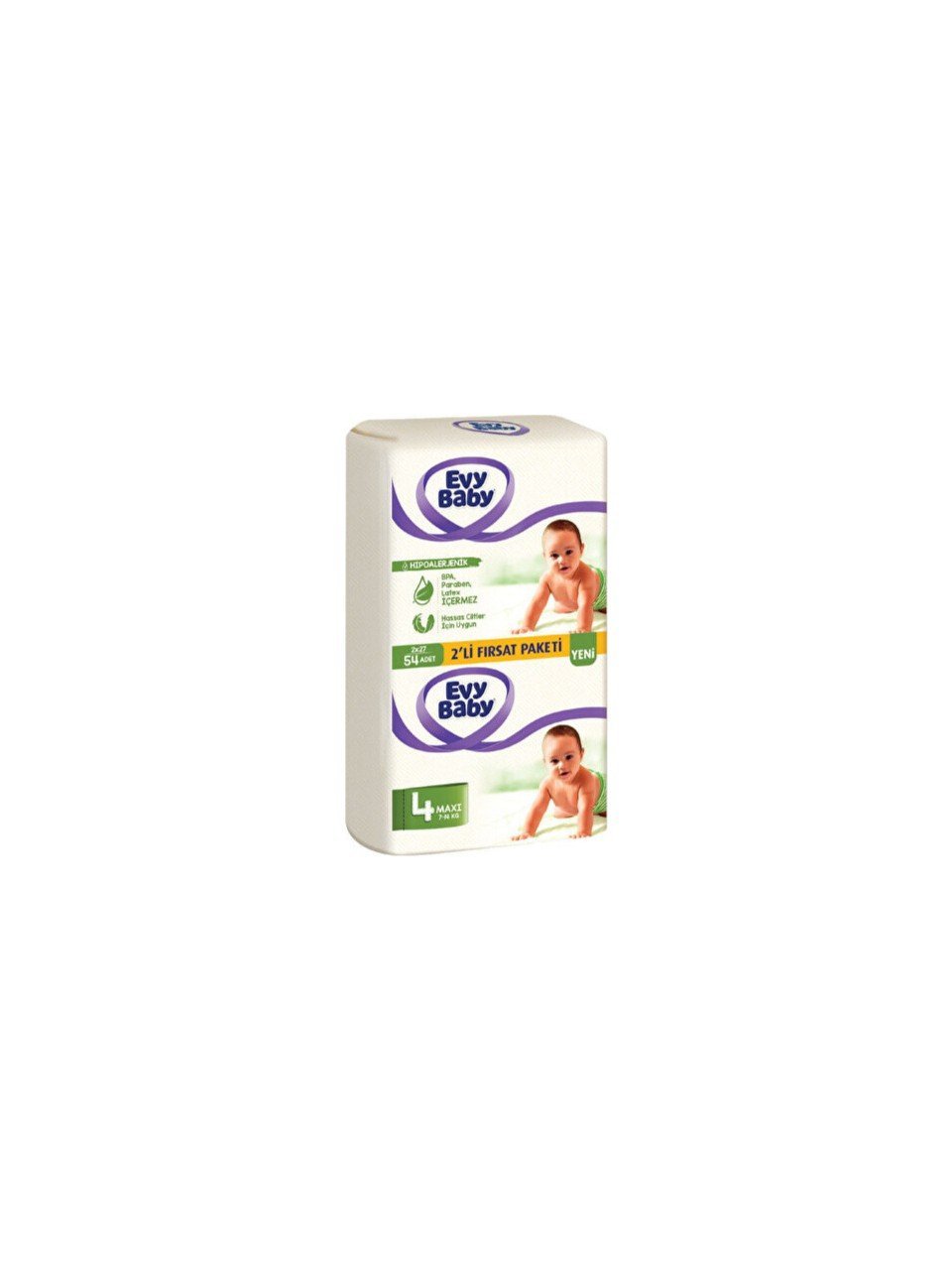Evy Baby 4 Numara Maxi 7-14 kg 54' Lü Bebek Bezi