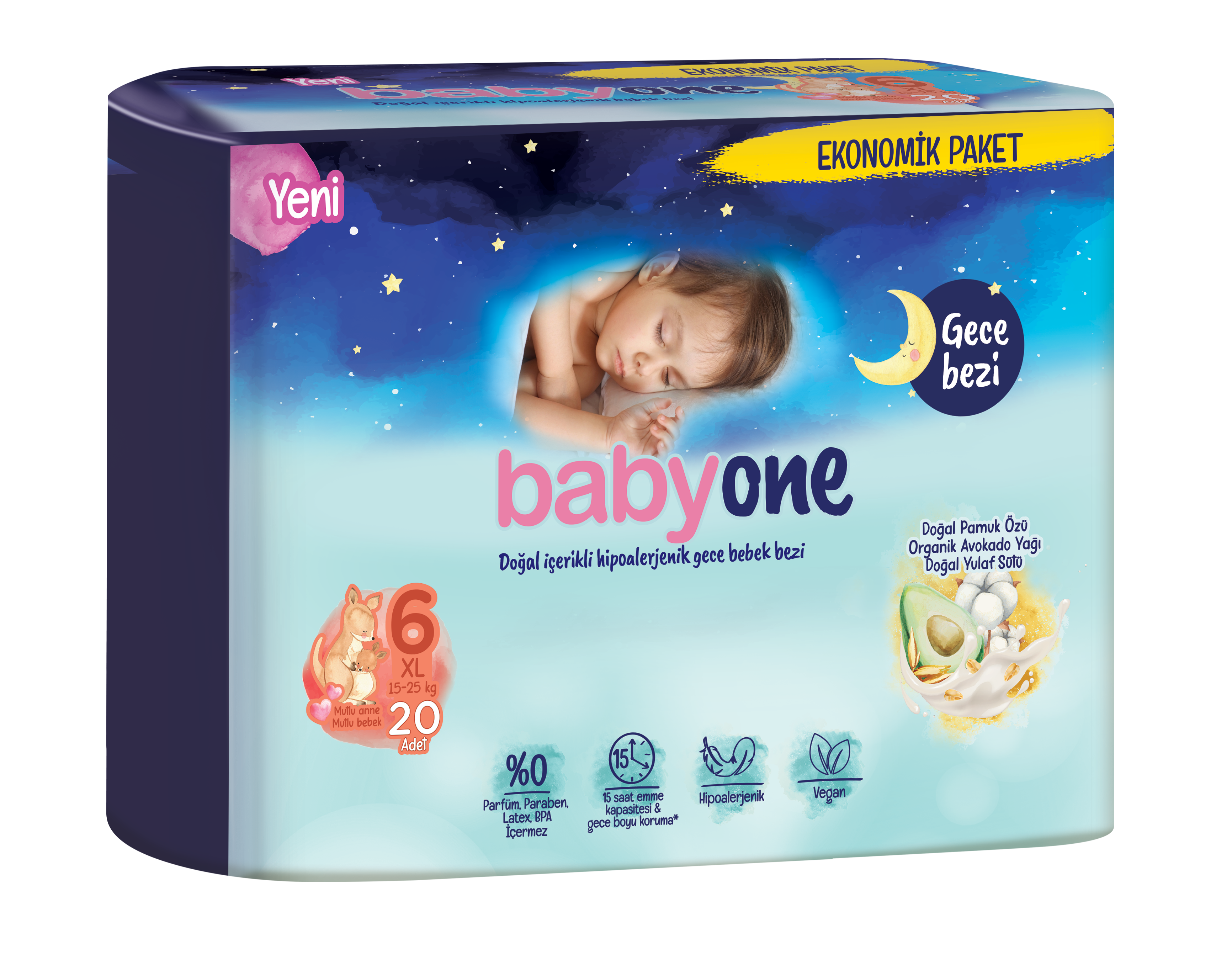 Babyone Gece Bebek Bezi 6 Beden Xl Ekonomik Paket 20 Adet