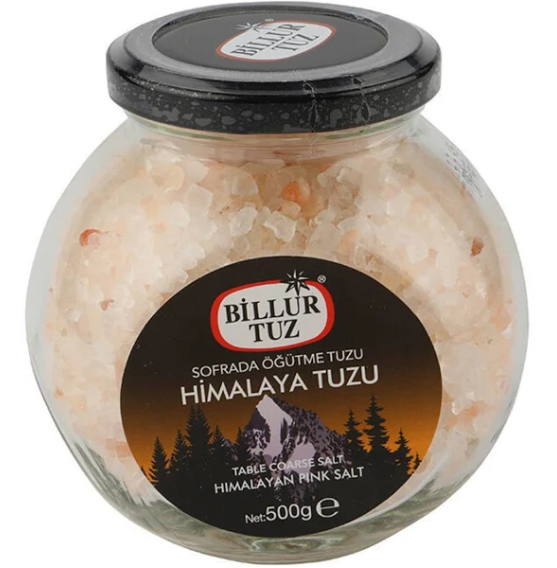 Billur Tuz Himalaya Tuzu Cam Kavanoz 500 G