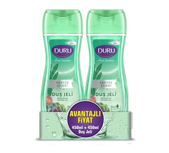 Duru Fresh Sensations Kaktüs Çiçeği Duş Jeli 450 Ml + 450 Ml Avantajlı Fiyat