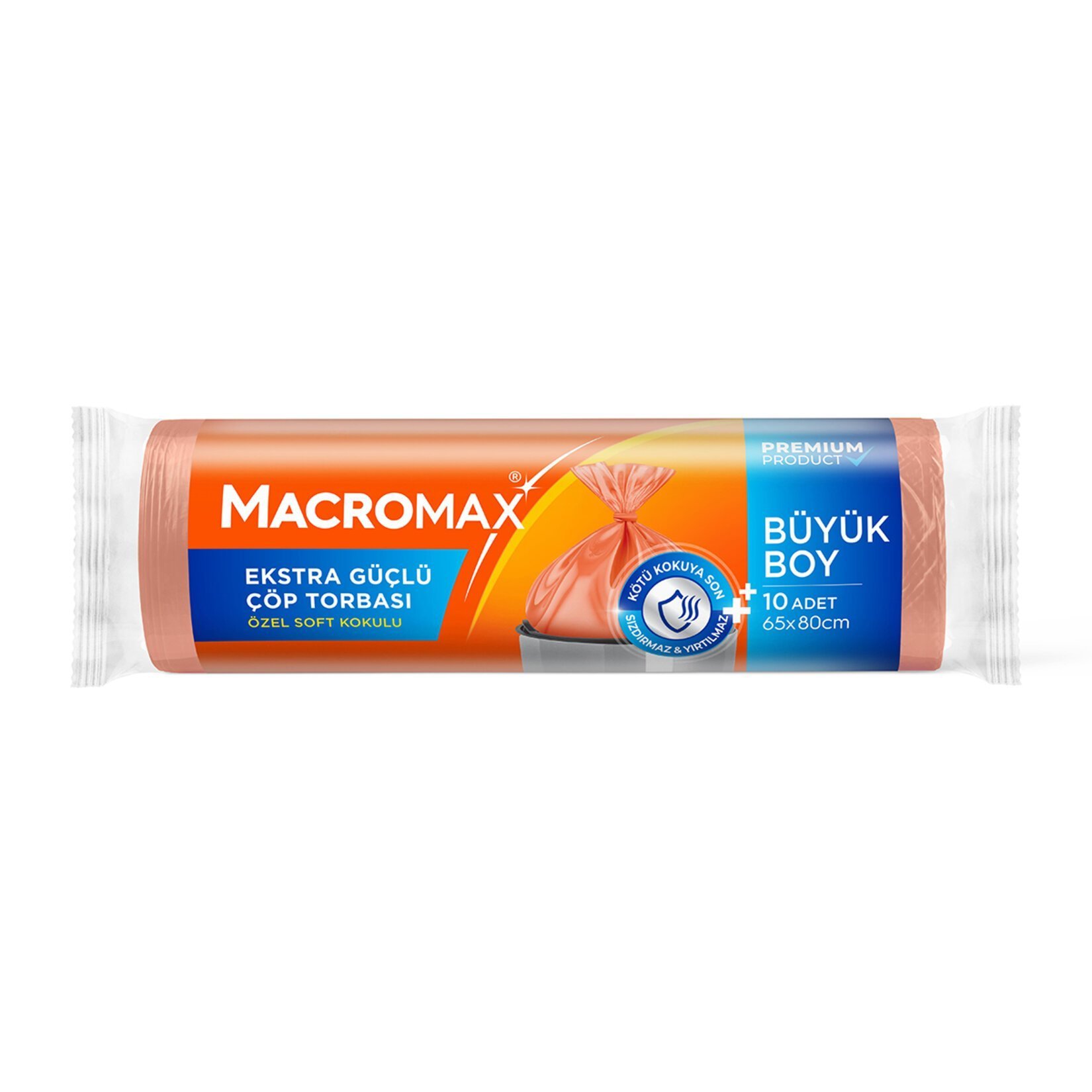 MACROMAX Extra Güçlü Büyük Boy Çöp Poşeti 10'lu