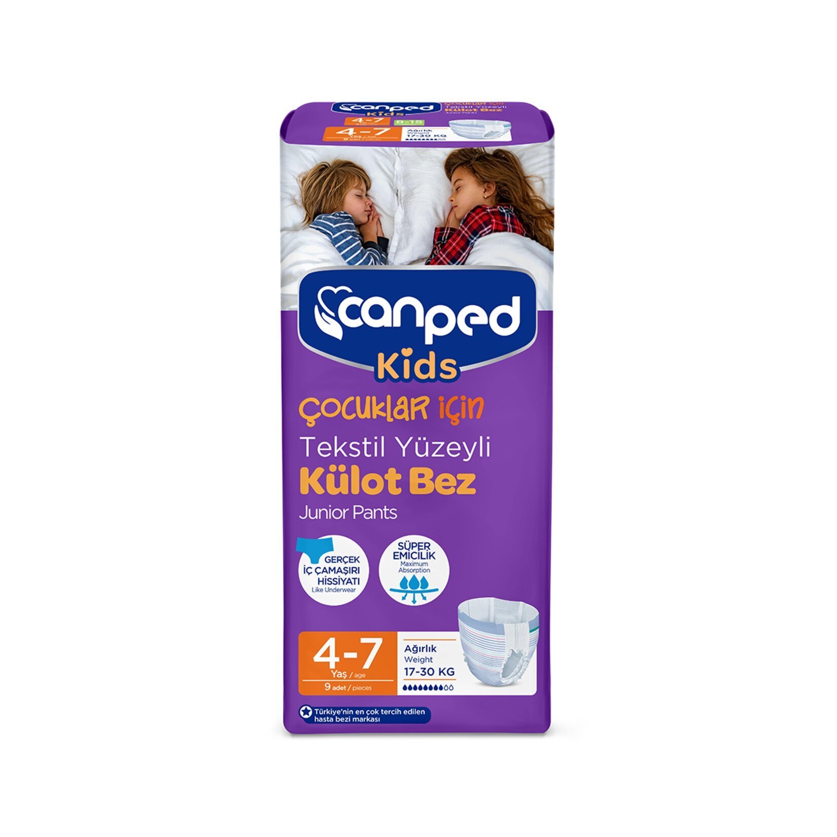CanPed Çocuk Bezi Emici Çocuk Külodu 9'Lu ( 4-7 Yaş )
