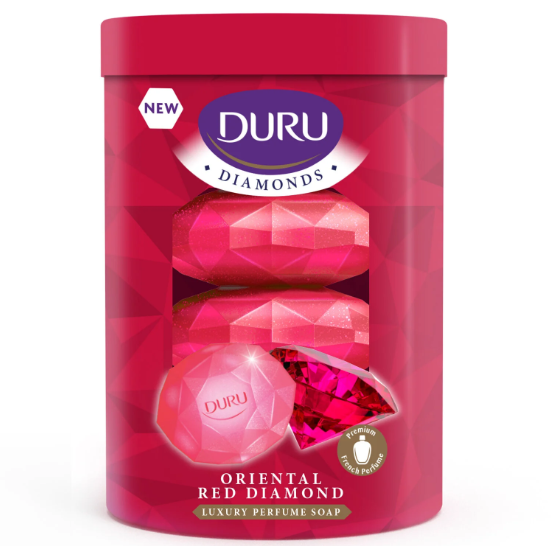 Diamonds Serisi Katı Sabun Kırmızı 4*90 gr