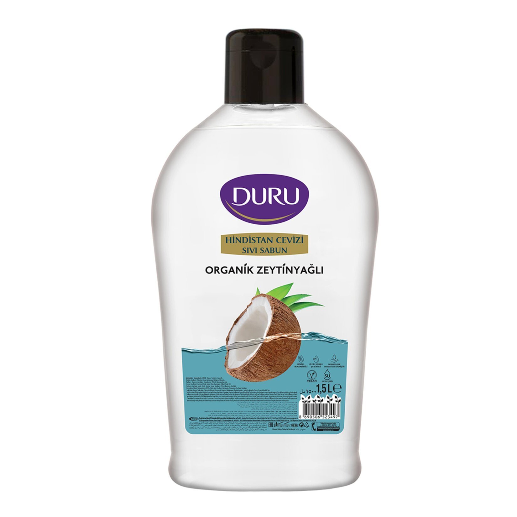 Duru Sıvı Sabun Organik İçerikli Hindistan Cevizli  1500 ML
