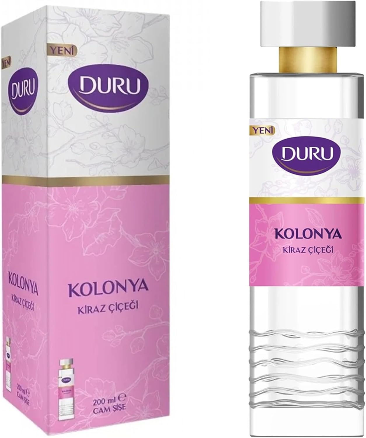 Duru Kiraz Çiçeği Kolonya Cam Şişe 200 ml