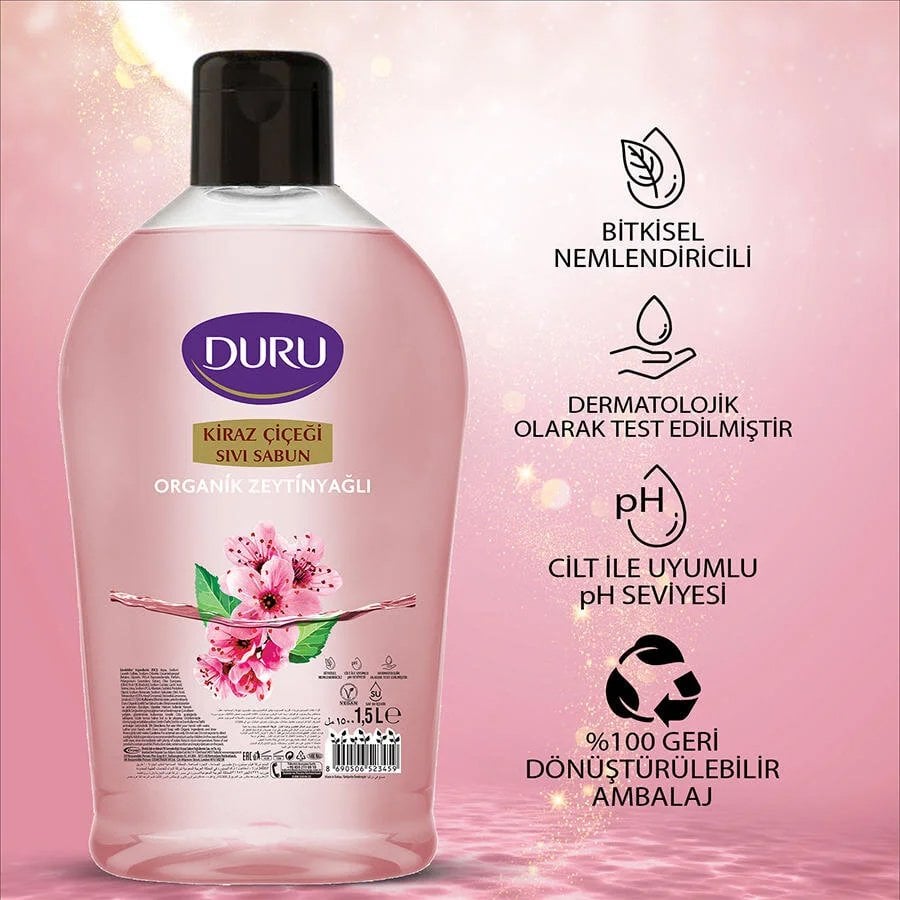 Duru Sıvı Sabun Organik İçerikli Kiraz Çiçeği  1500 ML