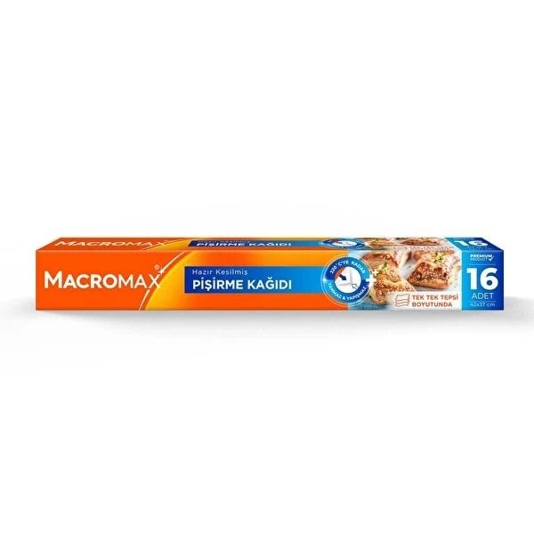 MACROMAX Hazır Kesilmiş Yağlı Pişirme Kağıdı 16'lı