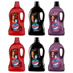 Bingo Sıvı Çamaşır Deterjanı 3 Litre Renkli Siyah Onaran Koruma 6 Adet