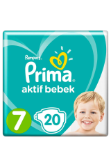 Prima Bebek Bezi Aktif Bebek 7 Beden 20 Adet standart Paket
