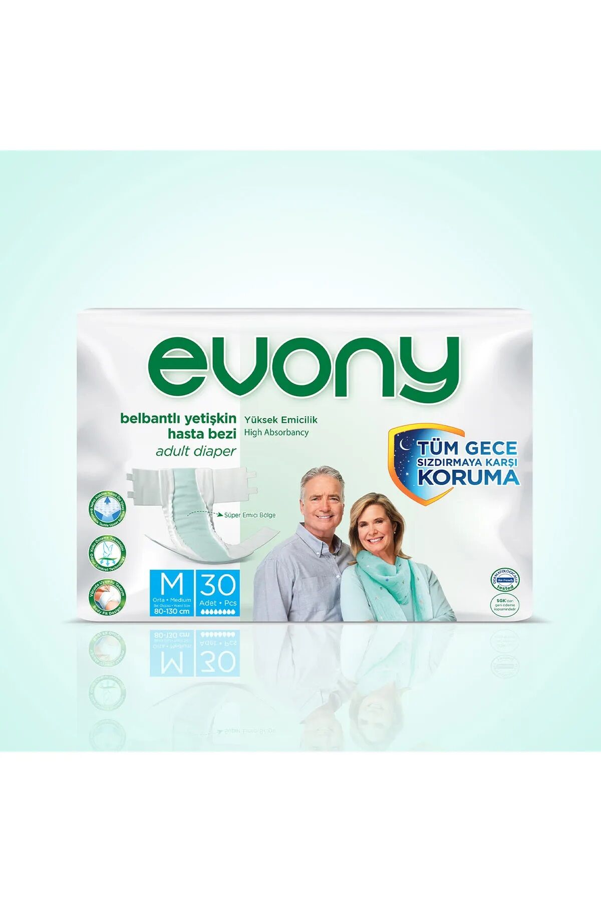 Evony Yetişkin Hasta Bezi  Belbantlı M 30 Adet