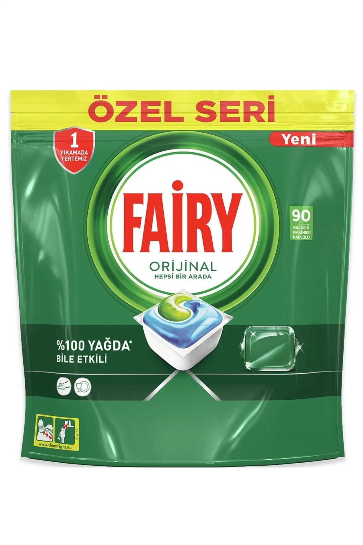 Fairy Hepsi Bir Arada Bulaşık Deterjanı Orijinal Kapsül 90 Lı 3 ADET