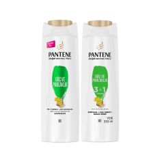 Pantene Strength&Shine Şampuan 600 Ml + 3'ü 1 Arada Şampuan 350 Ml Set Şampuan + Saç Kremi + Bakım Kürü