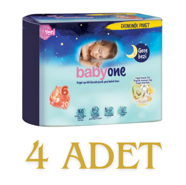 Babyone Gece Bebek Bezi 6 Beden Xl Ekonomik Paket 20'li 4 Adet