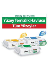 Sleepy Easy Clean Beyaz Sabun, Çamaşır Suyu, Arap Sabunu 300 Yaprak Yüzey Temizlik Havlusu
