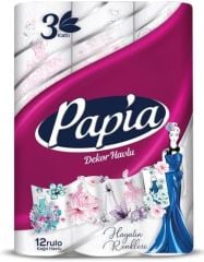 Papia Dekor Kağıt Havlu 12 Rulo