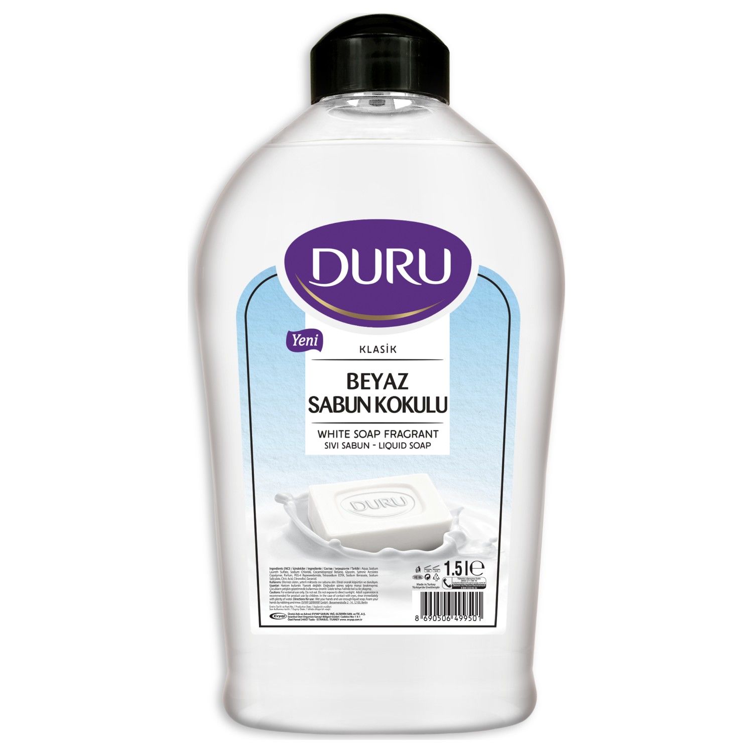 Duru Sıvı Sabun Beyaz Sabun Kokulu  1,5 LT
