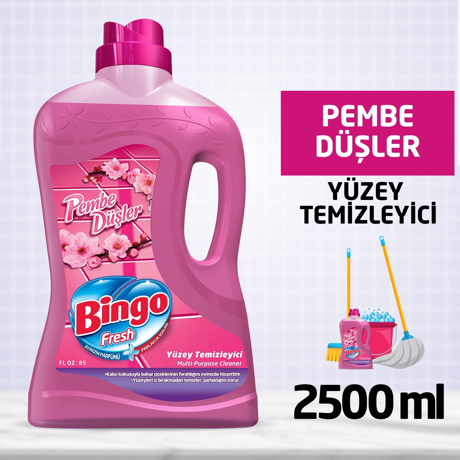 Bingo Fresh Pembe Düşler Yüzey Temizleyici 2500 Ml