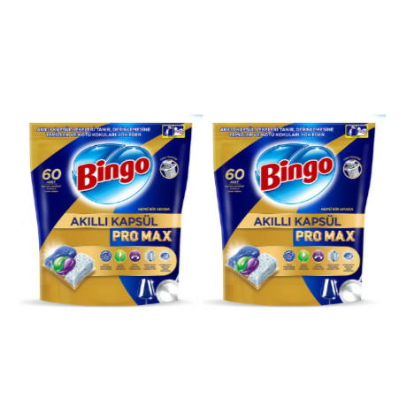 Bingo Akıllı Kapsül Pro Max Bulaşık Makinesi Deterjanı Tableti 60'lı 2 Adet