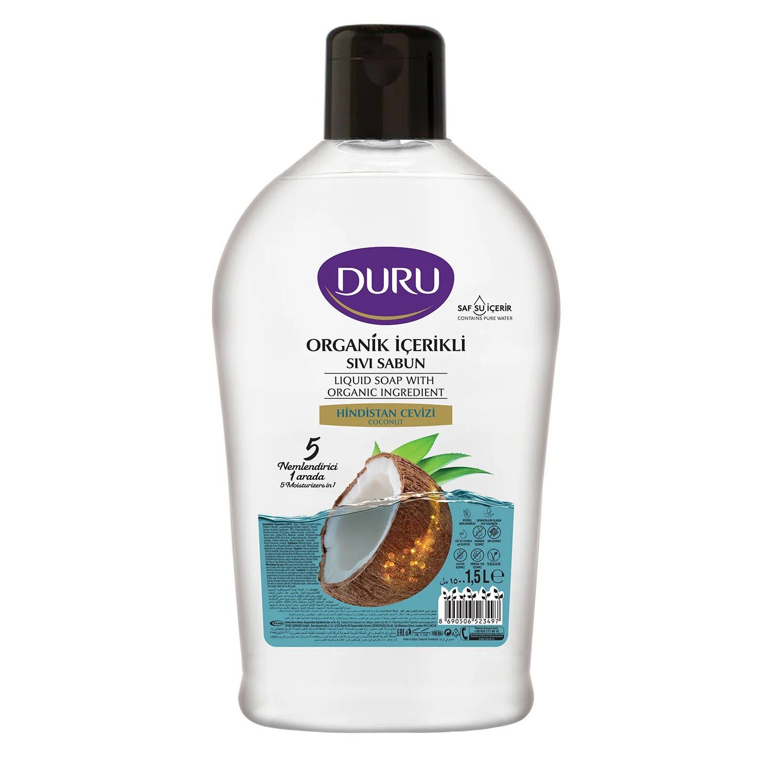 Duru Sıvı Sabun Organik İçerikli Hindistan Cevizli  1500 ML