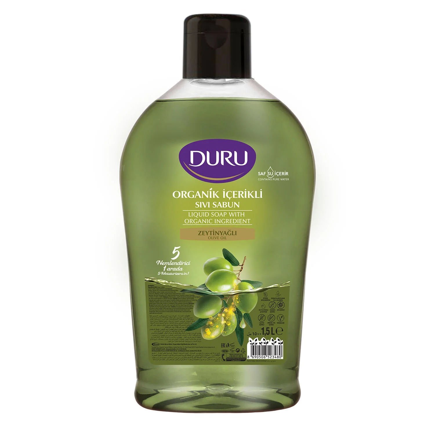 Duru Sıvı Sabun Organik İçerikli Zeytinyağlı  1500 ML