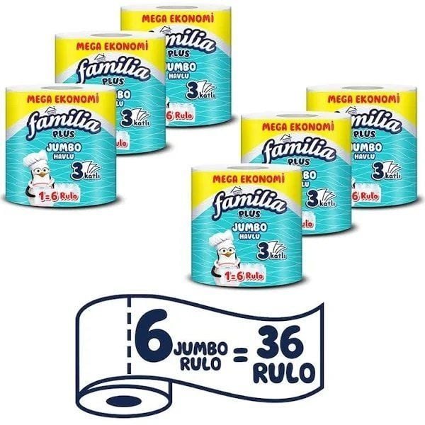 Familia Plus Jumbo 1=6 Rulo Kağıt Havlu 6'lı