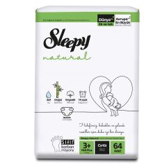 Sleepy Natural 2 Haftalık Paket Bebek Bezi 3+ Numara Midi Plus 64 Adet