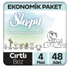 Sleepy Bio Natural No:4 Maxi 48 Adet Bebek Bezi 4 ADET