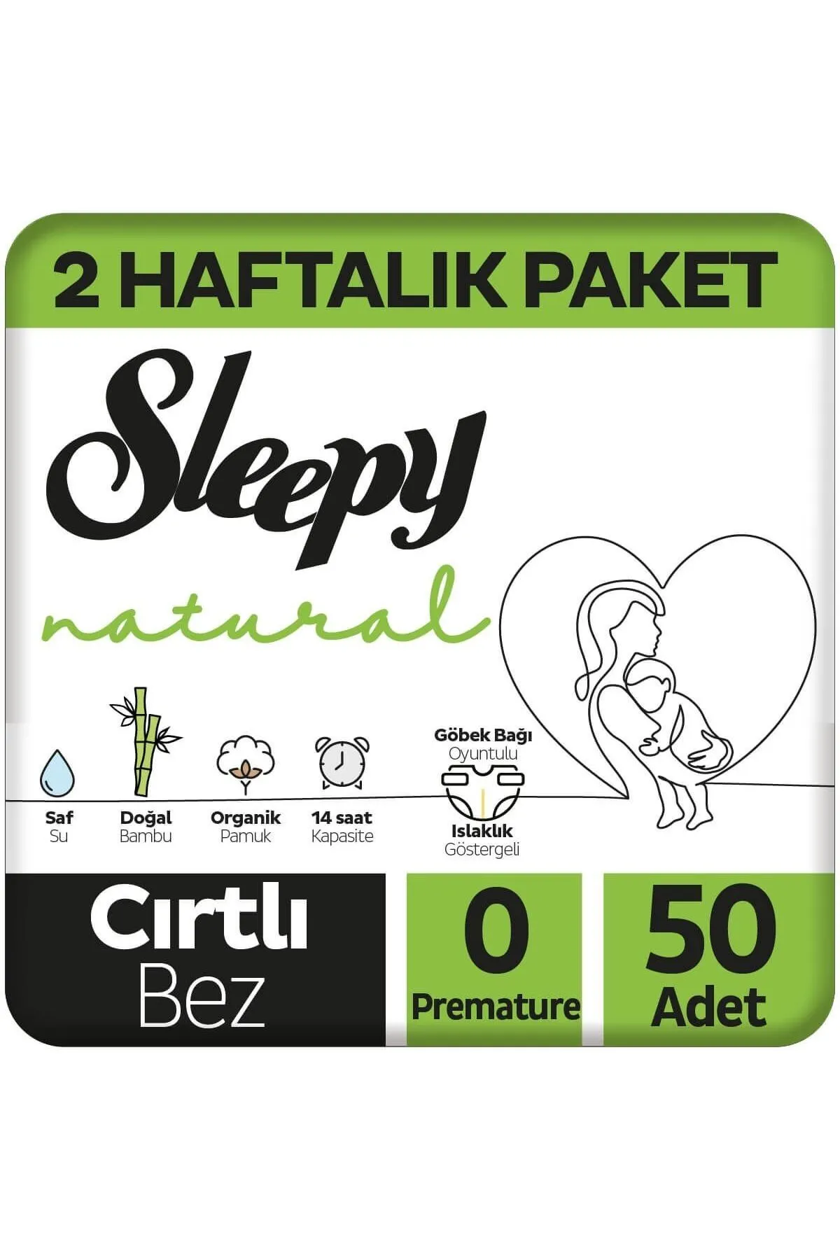 Sleepy Baby Natural Bebek Bezi Jumbo 0 Beden Premature 0-3 Kg 50 Adet