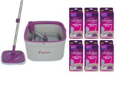 PAREX WONDERO OTOMATİK TEMİZLİK SETİ + 6 YEDEK MOP