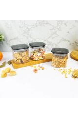 Decobella 9 'lu  Kare Erzak Kabı Seti ( 0.5 Lt.,  1.1 Lt. , 1.7 Lt. )