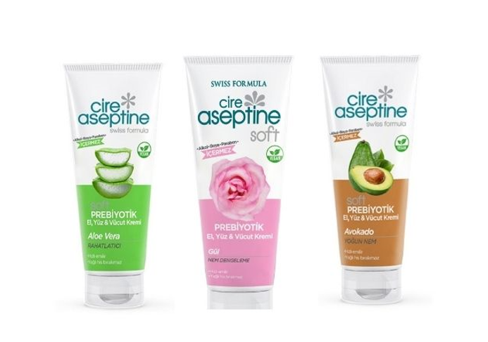 Cire Aseptine Soft 3'lü Bakım Kremi Seti 200ml (Aloe Vera, Gül, Avokado)