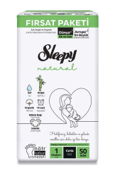 Sleepy Baby Sleepy Natural Bebek Bezi Fırsat Paketi 1 Yenidoğan 2-5 Kg 50 Adet