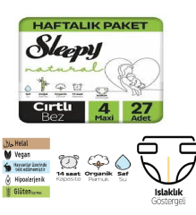 Sleepy Natural Jumbo Bebek Bezi No:4 27 li Maxi 7-14 KG