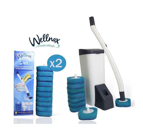 Wellnax Breeze Refresh Wellnax Özel Süngerli Tuvalet Temizlik Seti +20 Yedek Başlıklı