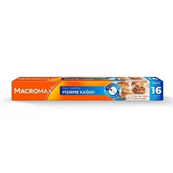 MACROMAX Hazır Kesilmiş Yağlı Pişirme Kağıdı 16'lı
