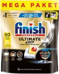Finish Ultimate Plus Bulaşık Tableti Limon Kokulu 60 adet